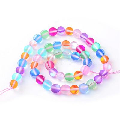 Synthetic Moonstone Beads Strands G-R375-10mm-A08-1