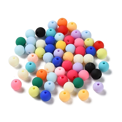 Rubberized Style Imitated Silicone Acrylic Beads MACR-D029-01D-1