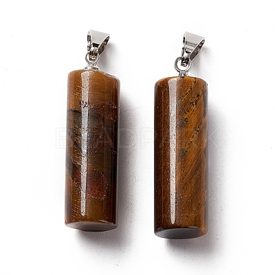 Natural Tiger Eye Pendants G-E135-02P-03-1