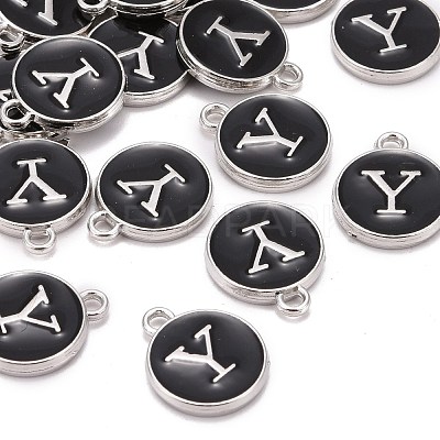 Platinum Plated Alloy Charms X-ENAM-S118-02Y-P-1