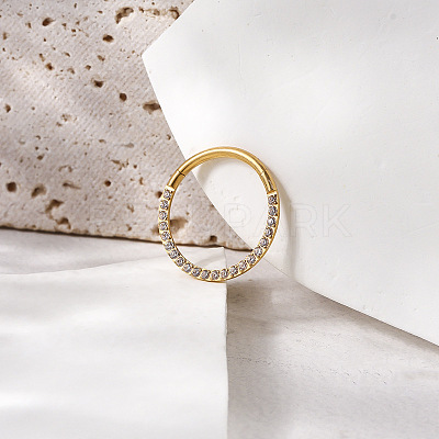 F136 Titanium Alloy Micro Pave Clear Cubic Zirconia Cartilage Earrings WG72C09-07-1-1