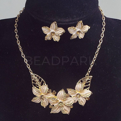 Alloy Rhinestone & Enamel Earrings & Necklaces Sets FS-WG43F39-04-1