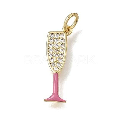 Brass Micro Pave Clear Cubic Zirconia Pendants CU-CBAEEA8-15G-1