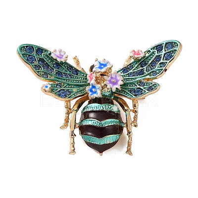 Bee with Flower Enamel Pins RB-CBAC813-01G-02-1
