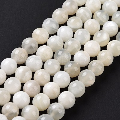 Natural White Moonstone Beads Strands G-F674-08-8mm-01-1