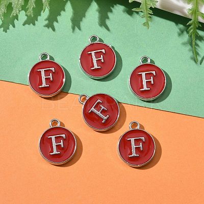 Platinum Plated Alloy Enamel Charms X-ENAM-S118-03F-P-1