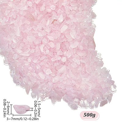 500G Natural Rose Quartz Chip Beads G-SP0001-06-1