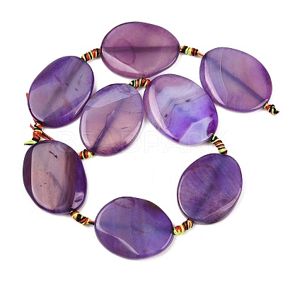 Natural Banded Agate Beads Strands G-P605-L02-05-1