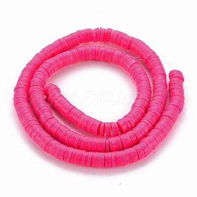 Handmade Polymer Clay Bead Strands CLAY-T002-6mm-49-1