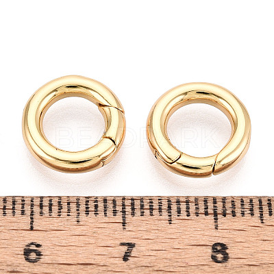 Brass Spring Gate Rings KK-T078-20G-02-1