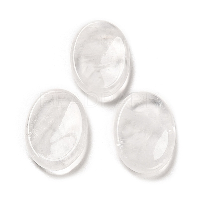 Natural Quartz Crystal Oval Worry Stone G-R487-01B-1