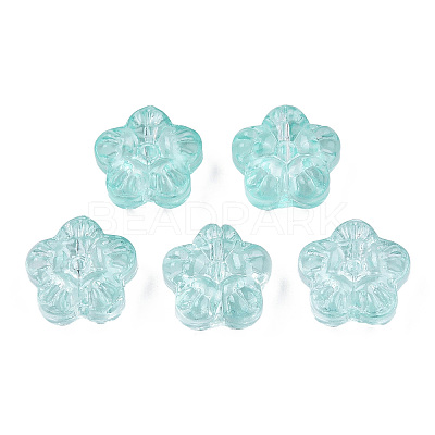 Transparent Spray Painted Glass Beads LS-GLAA-N035-029-C01-1
