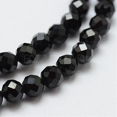 Natural Black Spinel Beads Strands G-E366-07-5mm-1