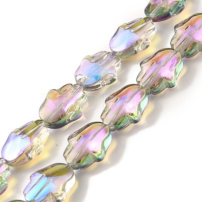 Transparent Electroplate Glass Beads Strands EGLA-F159-HR02-1