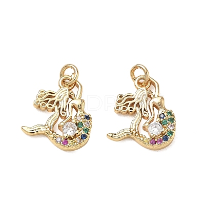 Ocean Brass Micro Pave Colorful Cubic Zirconia Pendants CU-CBAF3CF-02E-02-1