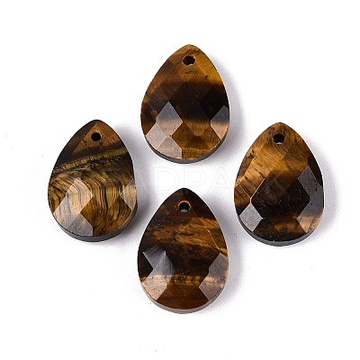 Natural Tiger Eye Pendants G-N362-13A-1