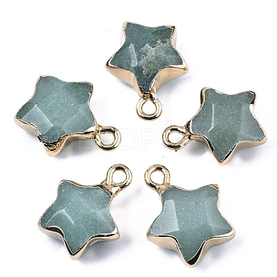 Natural Green Aventurine Pendants X-G-N326-36H-1