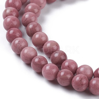 Natural Rhodonite Bead Strands G-L417-08-6mm-1