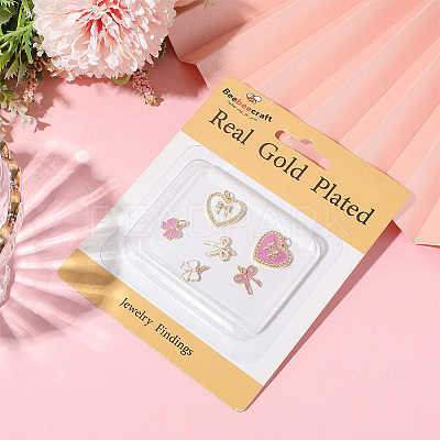 6Pcs 6 Styles Rack Plating Brass Enamel Charms KK-BBC0021-43-1