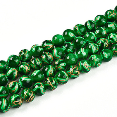 Baking Paint Glass Beads Strands DGLA-N010-10mm-04-1