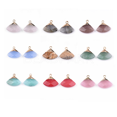 Electroplate Natural Mixed Stone Pendants G-T112-04-M-1