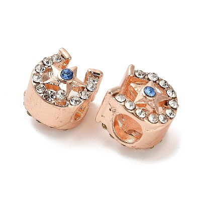 Alloy Rhinestone European Beads FIND-Q115-06RG-1