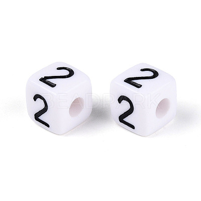 Opaque Acrylic European Large Hole Beads SACR-N020-01B-03-1