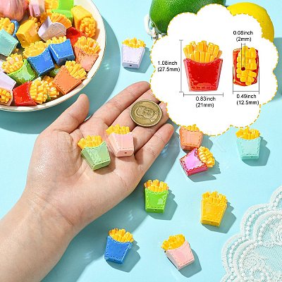 Simulated French Fries Perforated Resin Beads FIND-CJC0010-101-1
