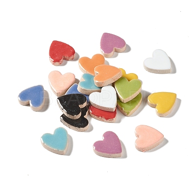 Heart Mosaic Tiles Porcelain Cabochons DIY-P045-10-1