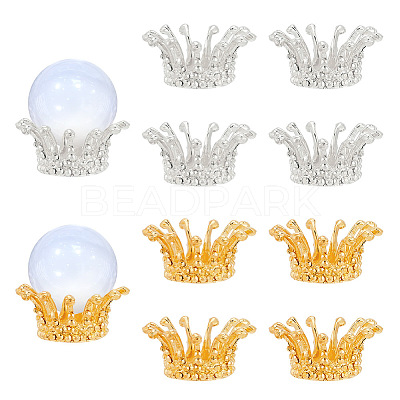 10Pcs 2 Colors Zinc Alloy Crystal Ball Base DJEW-GA0001-49-1