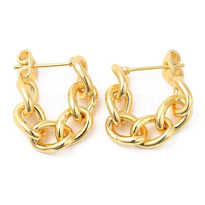 Rack Plating Brass Chain Ear Studs for Women EJEW-Q770-15G-1