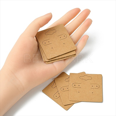 Kraft Paper Earring Display Cards with Hanging Hole EDIS-YW0001-04-1