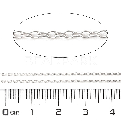 Anti-Tarnish Rhodium Plated 925 Sterling Silver Cable Chains LS-STER-E072-02P-01-1
