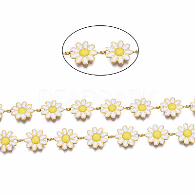 304 Stainless Steel & Enamel Link Chains CHS-Q004-001B-NF-1