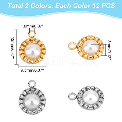 Unicraftale 24Pcs 2 Colors 304 Stainless Steel Pendants 