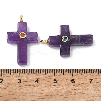 Natural Amethyst Pendants G-B180-01G-02-1