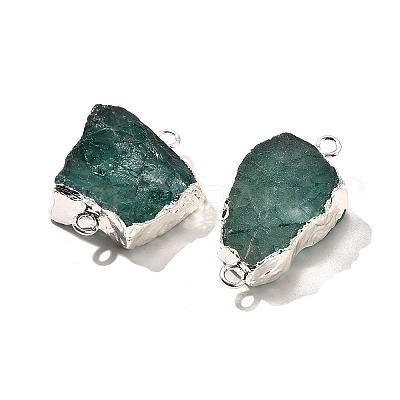 Raw Rough Natural Dyed Quartz Crystal Links Connector Charms G-K189-04S-01-1