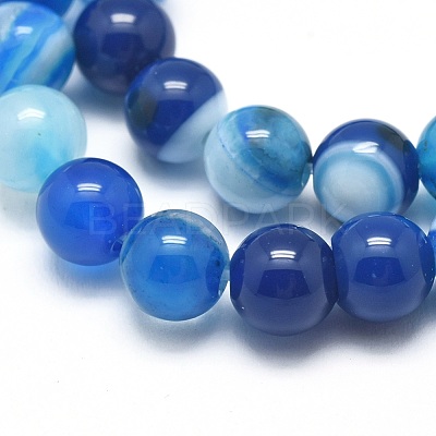 Natural Striped Agate/Banded Agate Beads Strands G-I254-03B-05-1
