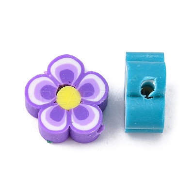Handmade Polymer Clay Flower Plum Blossom Beads X-CLAY-Q213-10mm-M-1