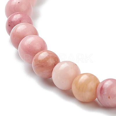 Natural Wood Lace Stone Beaded Stretch Bracelets BJEW-D446-A-27-1