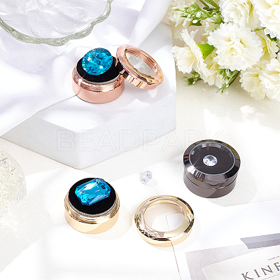 3Pcs 3 Colors Alloy & Stainless Steel Loose Diamond Boxes CON-FG0001-07-1