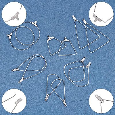 304 Stainless Steel Wire Pendants STAS-UN0002-74P-1