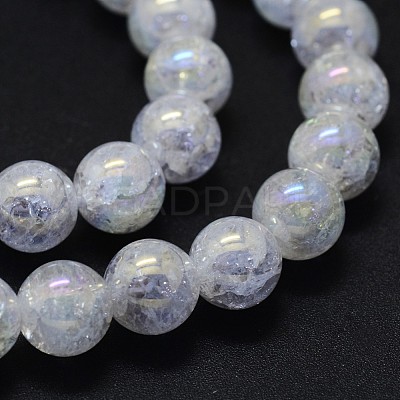 Electroplated Natural Crackle Quartz Crystal Beads Strands G-K285-08-12mm-1
