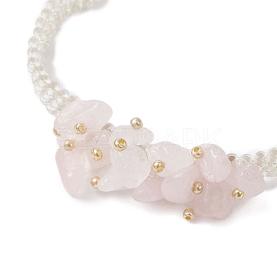 3Pcs Handmade Glass Seed Beaded & Natural Mixed Gemstone Chips Beaded Bracelets for Women BJEW-MZ00225-1