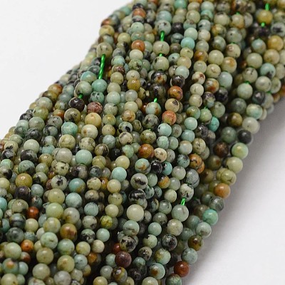 Natural African Turquoise(Jasper) Beads Strands G-N0188-02-2mm-1