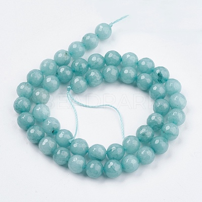 Natural White Jade Bead Strands X-G-R166-8mm-20-1