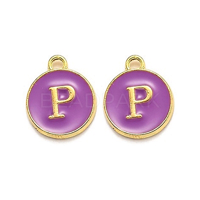 Golden Plated Alloy Enamel Charms ENAM-Q437-12P-1