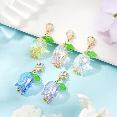 30Pcs Tulip Acrylic Locking Stitch Marker HJEW-SC0002-20-1