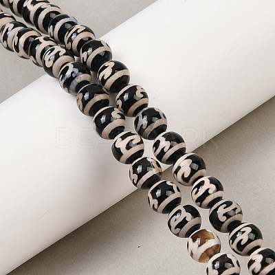 Tibetan Style dZi Beads Strands G-G328-A03-8mm-1