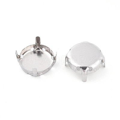 201 Stainless Steel Sew on Prong Settings STAS-T032-01-14mm-P-1